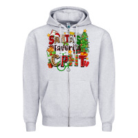 Heather Grey santa's favorite cpht Zipper Hoodie - Zillion Design Studio