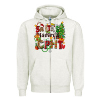 Oatmeal Heather santa's favorite cpht Zipper Hoodie - Zillion Design Studio