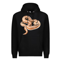 Black Rosy Boa Snake Illustrations Premium Hoodie - LillyAllenDesigns