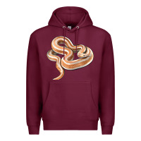 Burgundy Rosy Boa Snake Illustrations Premium Hoodie - LillyAllenDesigns