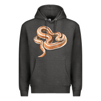 Charcoal Heather Rosy Boa Snake Illustrations Premium Hoodie - LillyAllenDesigns