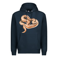 Navy Rosy Boa Snake Illustrations Premium Hoodie - LillyAllenDesigns