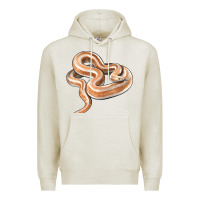 Oatmeal Heather Rosy Boa Snake Illustrations Premium Hoodie - LillyAllenDesigns