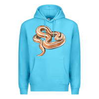 Ocean Blue Rosy Boa Snake Illustrations Premium Hoodie - LillyAllenDesigns