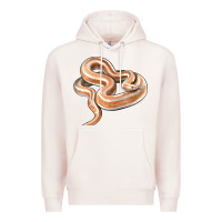 Pale Pink Rosy Boa Snake Illustrations Premium Hoodie - LillyAllenDesigns