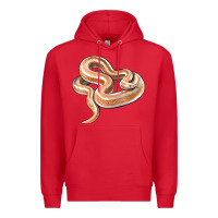 Red Rosy Boa Snake Illustrations Premium Hoodie - LillyAllenDesigns