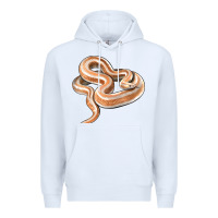 White Rosy Boa Snake Illustrations Premium Hoodie - LillyAllenDesigns