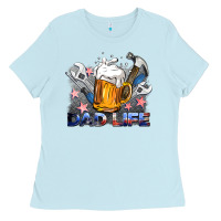 Baby Blue dad life beer and tools Ladies Tee - BarkalooDesign