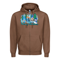 Chestnut merry christmas snowman gnomes Zipper Hoodie - Zillion Design Studio