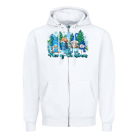 White merry christmas snowman gnomes Zipper Hoodie - Zillion Design Studio