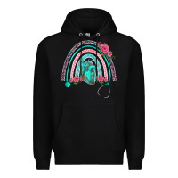 Black nurse life spring stethoscope heart rainbow Premium Hoodie - BarkalooDesign