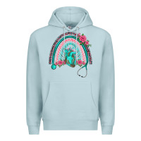 Blue Mist nurse life spring stethoscope heart rainbow Premium Hoodie - BarkalooDesign