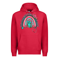 Cardinal nurse life spring stethoscope heart rainbow Premium Hoodie - BarkalooDesign