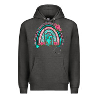 Charcoal Heather nurse life spring stethoscope heart rainbow Premium Hoodie - BarkalooDesign
