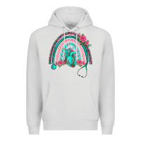 Dove Grey nurse life spring stethoscope heart rainbow Premium Hoodie - BarkalooDesign