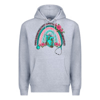 Heather Grey nurse life spring stethoscope heart rainbow Premium Hoodie - BarkalooDesign