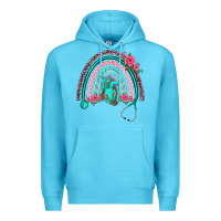 Ocean Blue nurse life spring stethoscope heart rainbow Premium Hoodie - BarkalooDesign