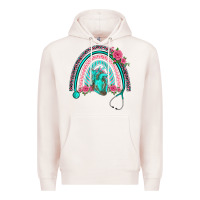 Pale Pink nurse life spring stethoscope heart rainbow Premium Hoodie - BarkalooDesign