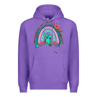 Purple nurse life spring stethoscope heart rainbow Premium Hoodie - BarkalooDesign