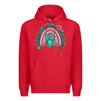 Red nurse life spring stethoscope heart rainbow Premium Hoodie - BarkalooDesign