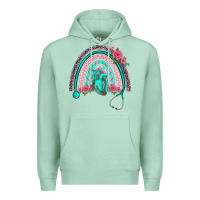 Seafoam nurse life spring stethoscope heart rainbow Premium Hoodie - BarkalooDesign