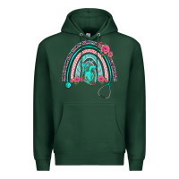 Sports Green nurse life spring stethoscope heart rainbow Premium Hoodie - BarkalooDesign
