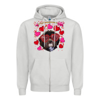 Dove Grey Valentine's day havanese dog Zipper Hoodie - RanaPortraitStore