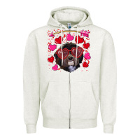 Oatmeal Heather Valentine's day havanese dog Zipper Hoodie - RanaPortraitStore
