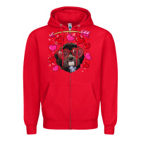 Red Valentine's day havanese dog Zipper Hoodie - RanaPortraitStore
