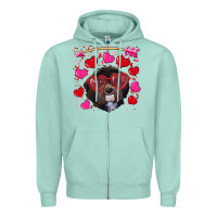 Seafoam Valentine's day havanese dog Zipper Hoodie - RanaPortraitStore