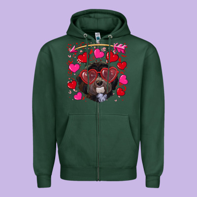 Zipper Hoodie Valentine's day havanese dog