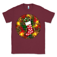 Burgundy Santa Stocking Christmas Classic Tee - RanaPortraitStore