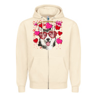 Sandshell Valentine's day husky Zipper Hoodie - RanaPortraitStore