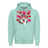 Seafoam Valentine's day husky Zipper Hoodie - RanaPortraitStore