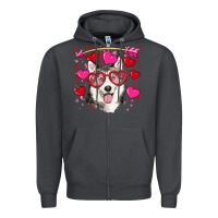 Valentine's Day Husky Zipper Hoodie | Teevron