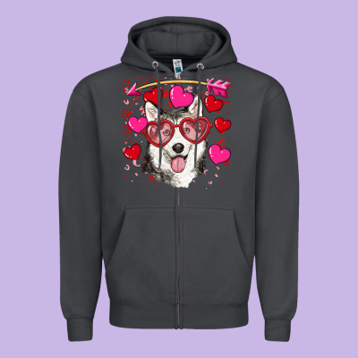 Zipper Hoodie Valentine's day husky