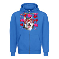 True Royal Valentine's day husky Zipper Hoodie - RanaPortraitStore