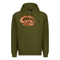 Army Green Copperhead Snake Illustrations Premium Hoodie - LillyAllenDesigns