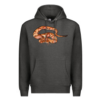 Charcoal Heather Copperhead Snake Illustrations Premium Hoodie - LillyAllenDesigns