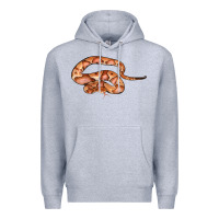 Heather Grey Copperhead Snake Illustrations Premium Hoodie - LillyAllenDesigns
