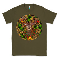 Army Green Christmas Reindeer Classic Tee - RanaPortraitStore