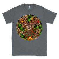 Charcoal Heather Christmas Reindeer Classic Tee - RanaPortraitStore