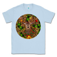 Dusty Blue Christmas Reindeer Classic Tee - RanaPortraitStore