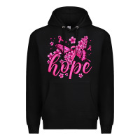 Black hope breast cancer butterfly Premium Hoodie - Jasminsmagicworld