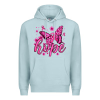 Blue Mist hope breast cancer butterfly Premium Hoodie - Jasminsmagicworld