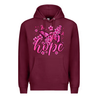 Burgundy hope breast cancer butterfly Premium Hoodie - Jasminsmagicworld