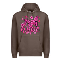 Coffee hope breast cancer butterfly Premium Hoodie - Jasminsmagicworld