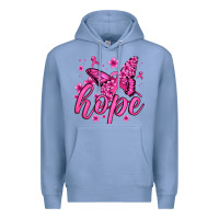 Colony Blue hope breast cancer butterfly Premium Hoodie - Jasminsmagicworld