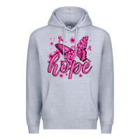 Heather Grey hope breast cancer butterfly Premium Hoodie - Jasminsmagicworld