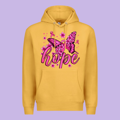 Hope Breast Cancer Butterfly Premium Hoodie Designed By Jasminsmagicworld